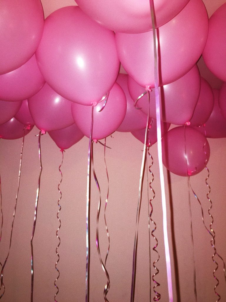 pink balloons